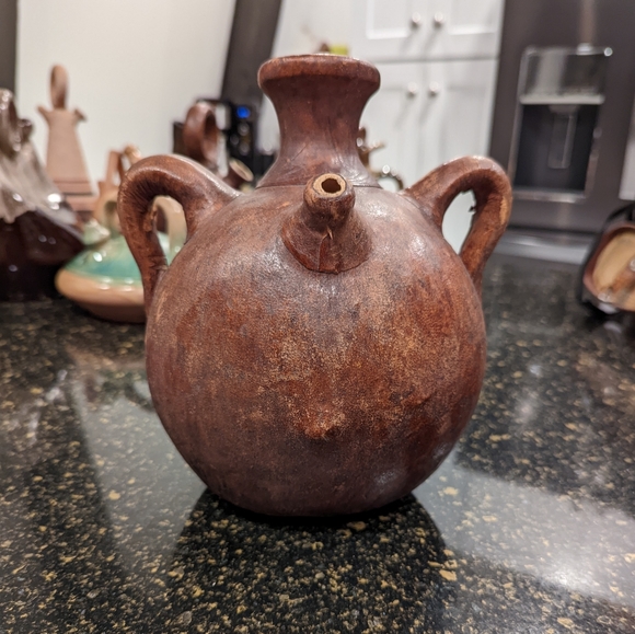 Antique Other - Leather covered Botijo water jug